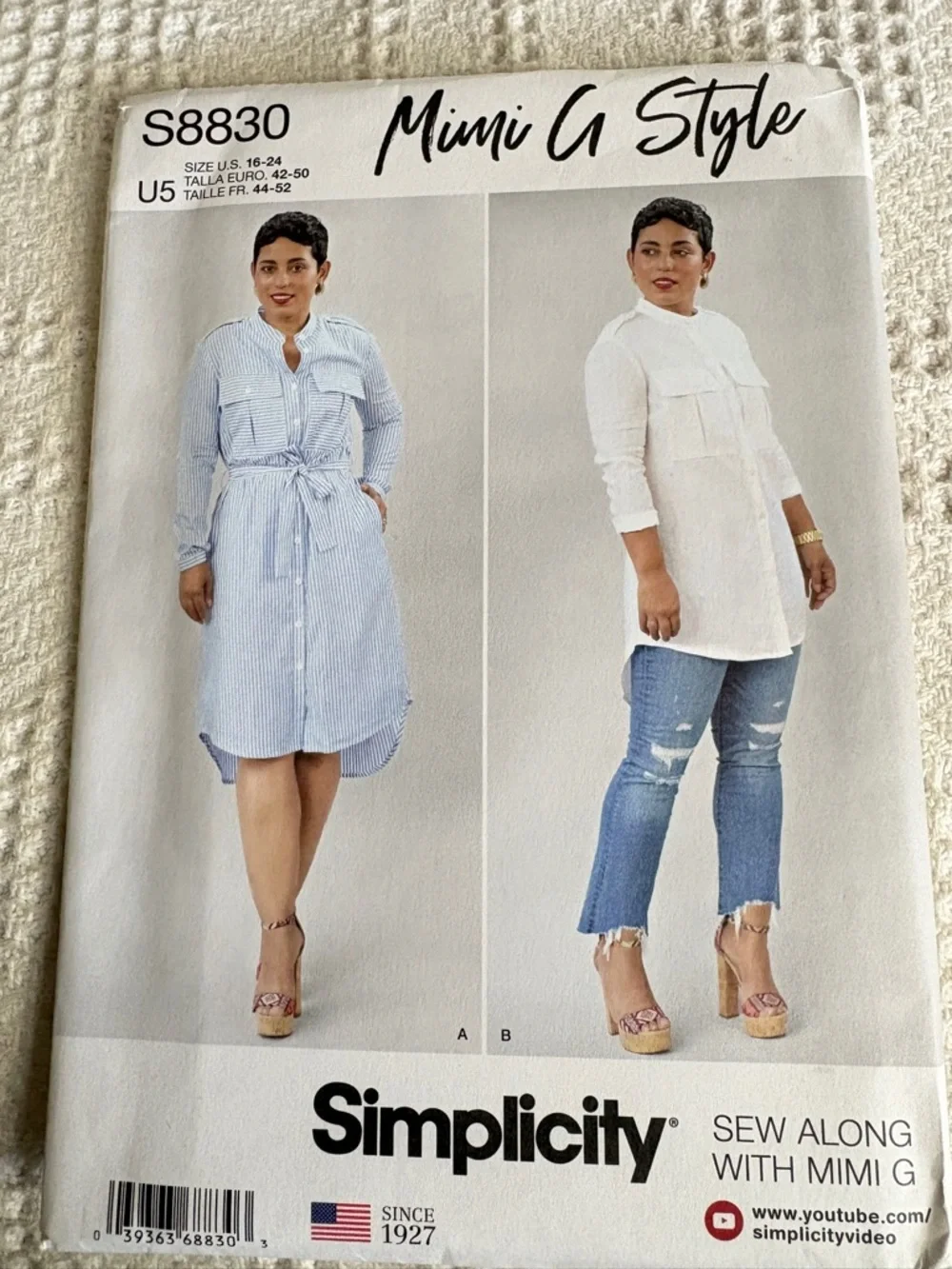 Simplicity Pattern by Mimi G S8830 U5 for Misses Shirt Dress